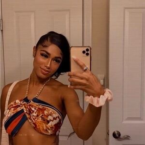 Fashion Nova Colorful Twist Front Crop Top